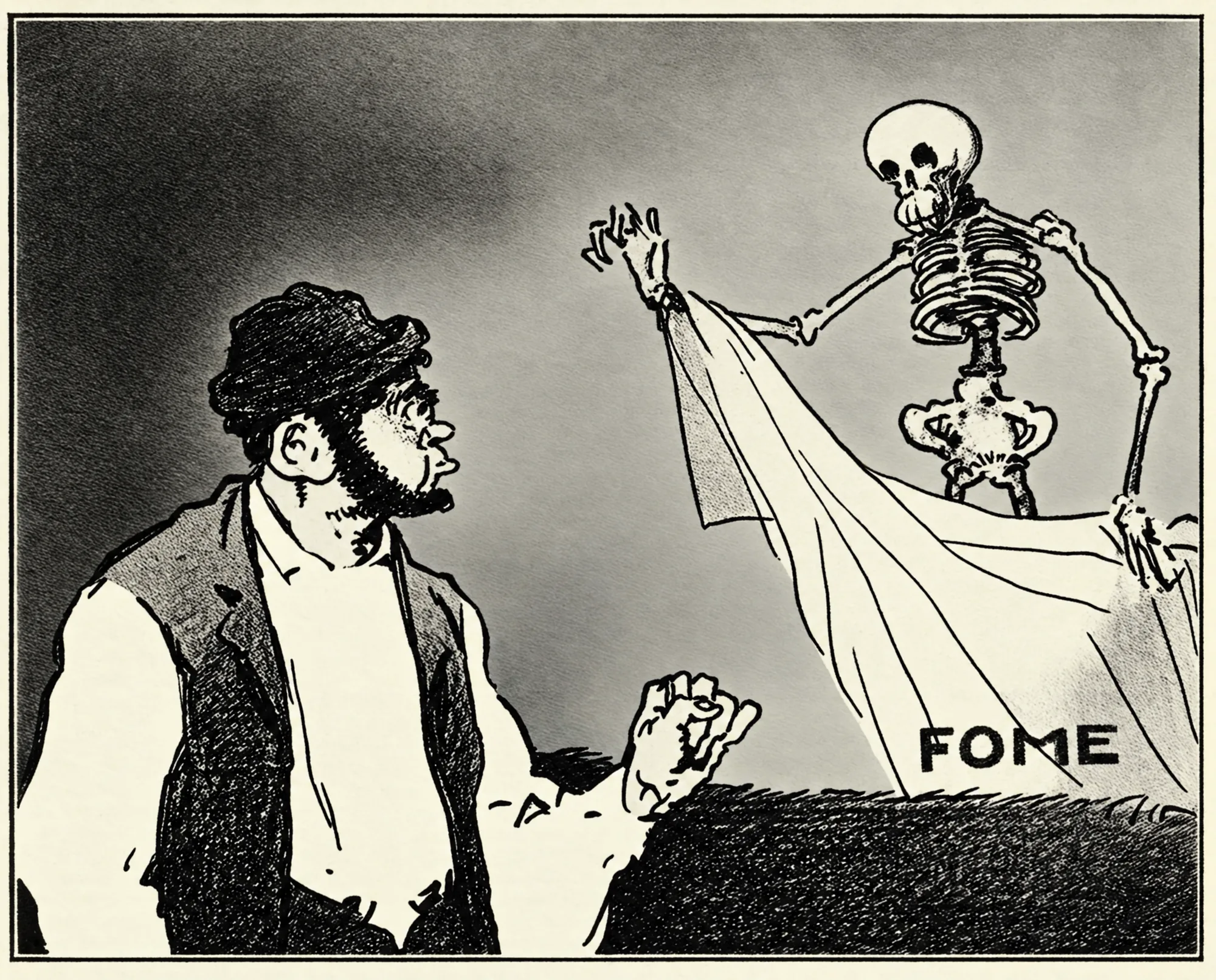 "O Milagre" - cartoon in O Século Cómico, 29 October 1917: Restored (AI)