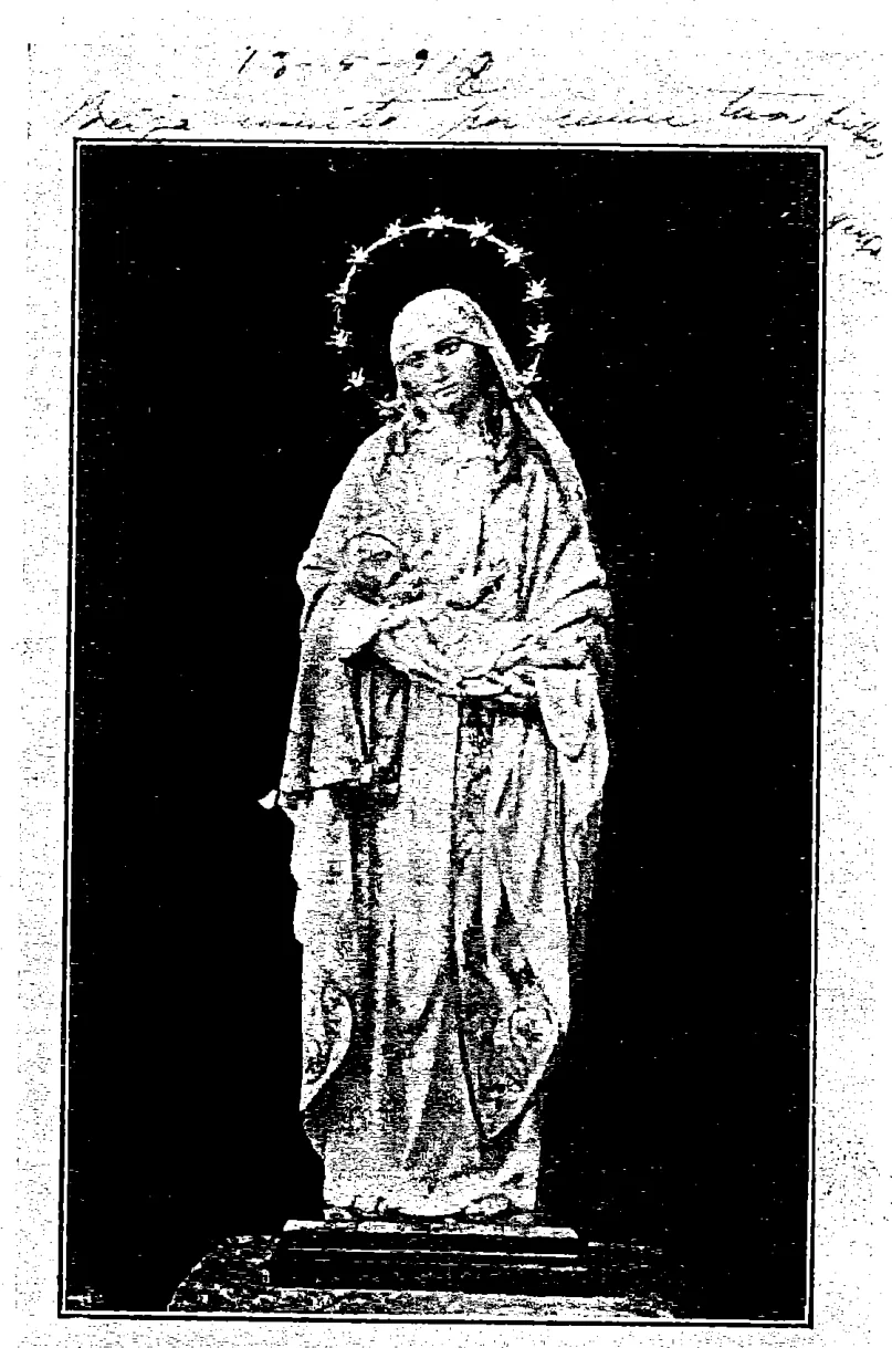 Postcard of Our Lady from Casa Monteiro, Porto, 1918: Original scan