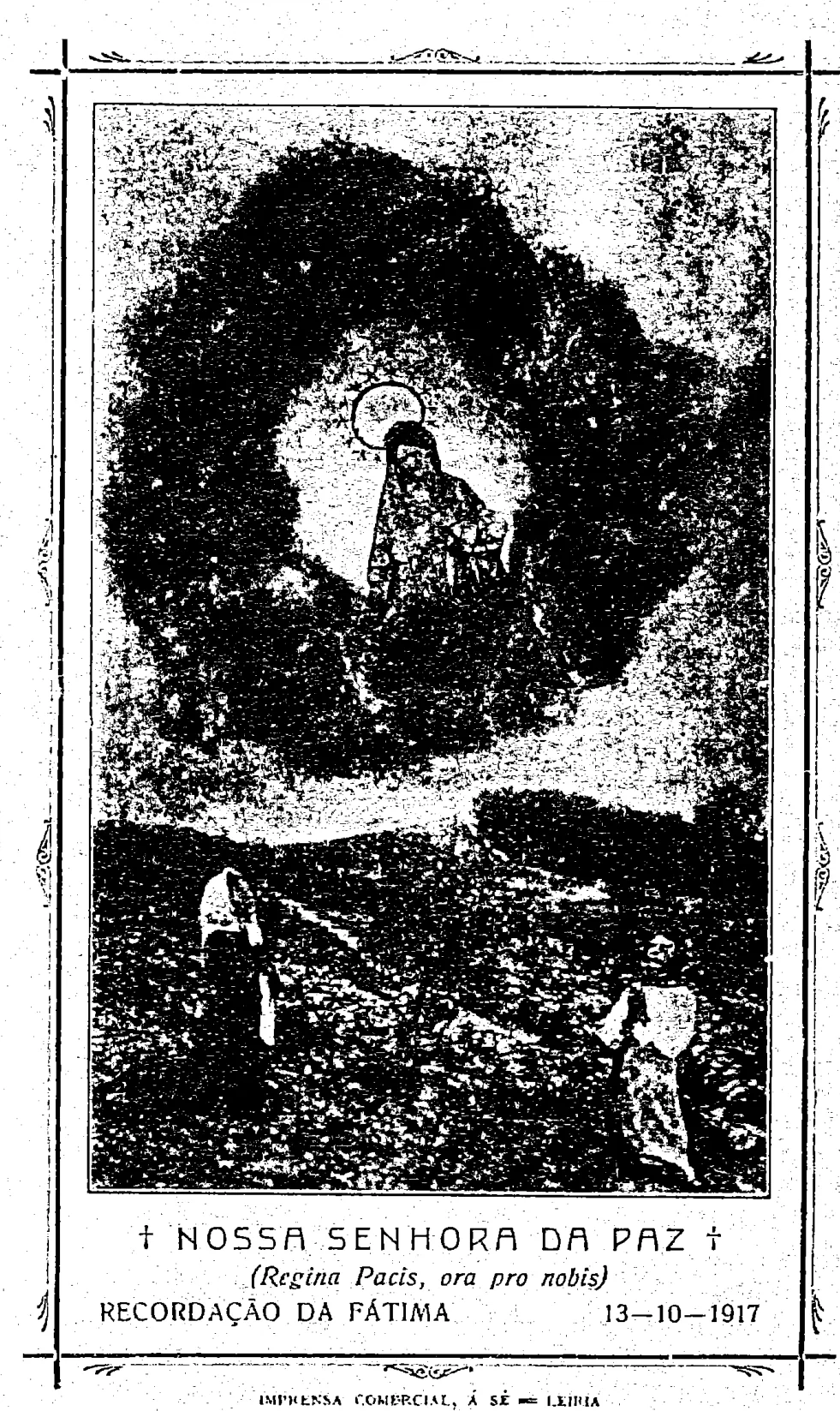 'Nossa Senhora da Paz' souvenir card of Fátima, 13 October 1917: Book scan