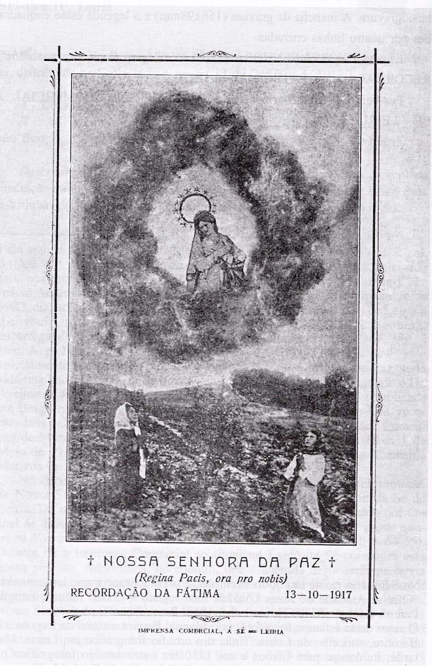 'Nossa Senhora da Paz' souvenir card of Fátima, 13 October 1917: Archive print