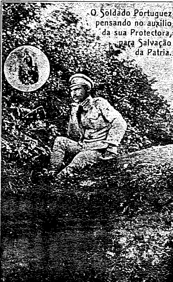 Postcard: 'The Portuguese Soldier thinking of his Protectress', 1917: Book scan