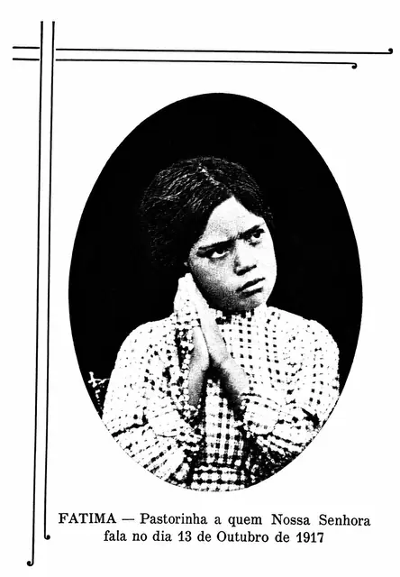 Holy card with a photograph of Lúcia, 1917