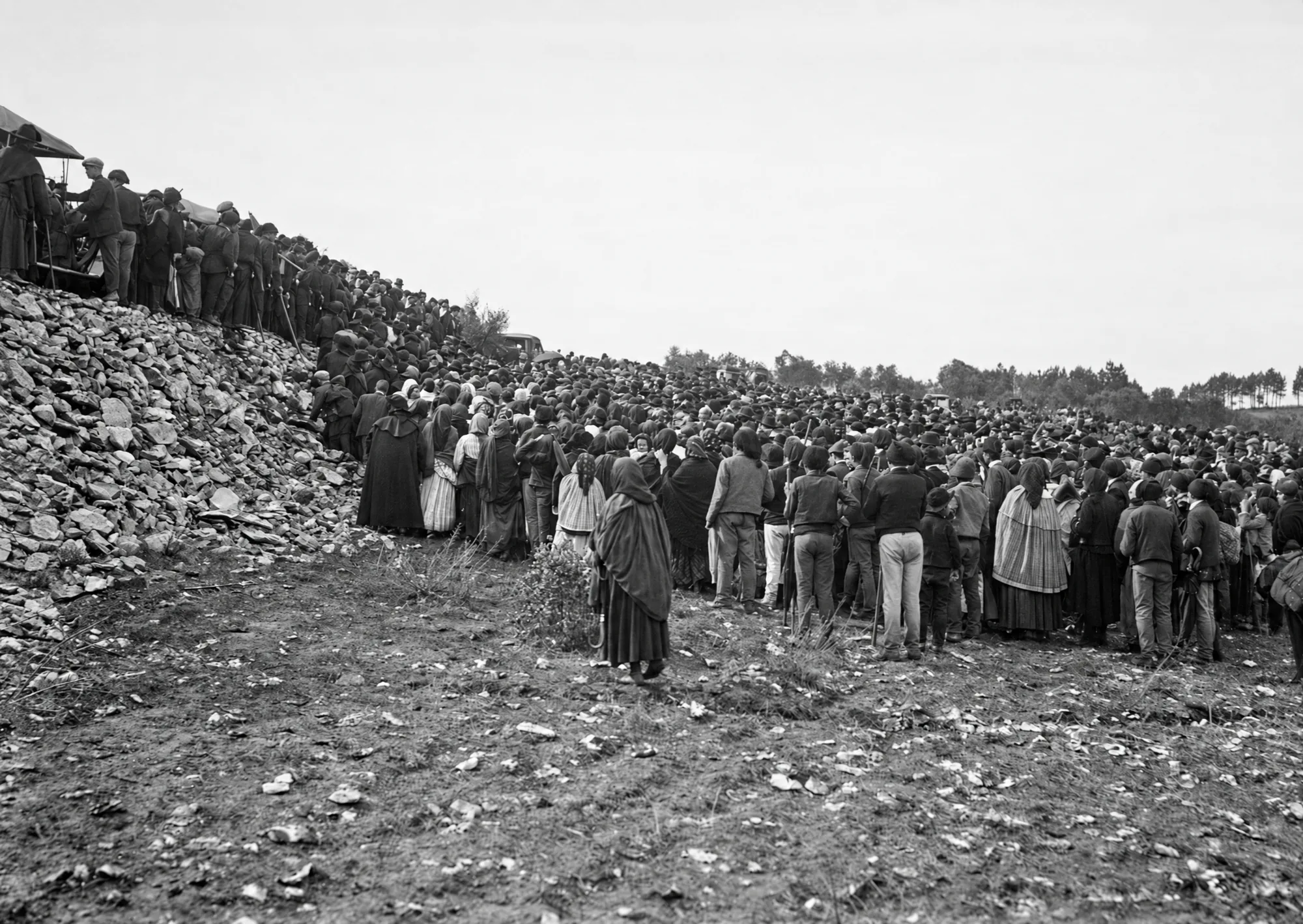 Part of the crowd seen from behind, Cova da Iria, 13 October 1917: Restored (AI)