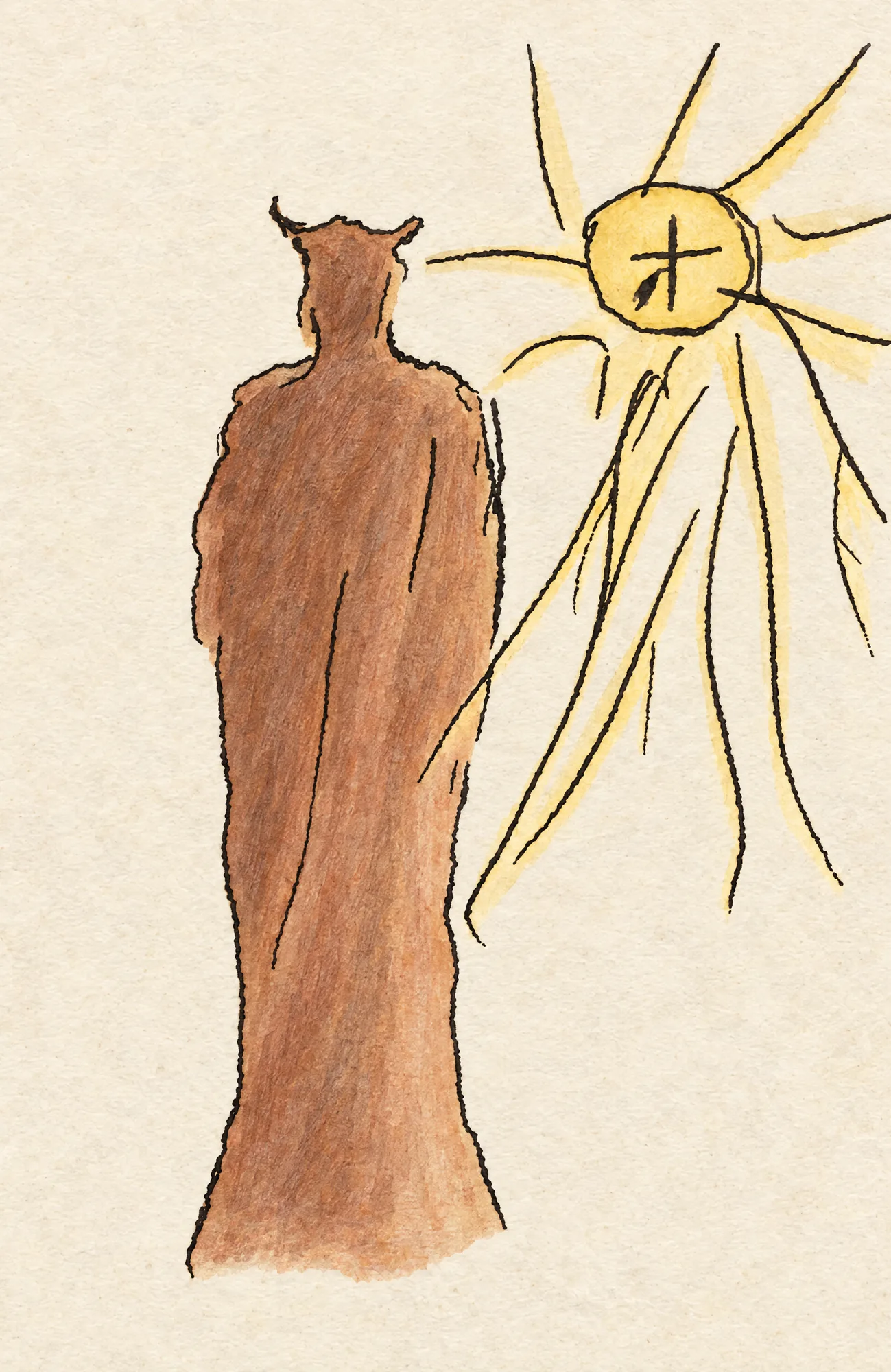 Eyewitness sketch of the sun with a cross, 13 October 1917: Colour (AI)