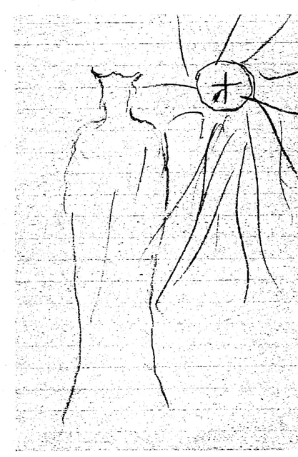 Esboço do sol com uma cruz, feito por uma testemunha ocular, 13 de outubro de 1917