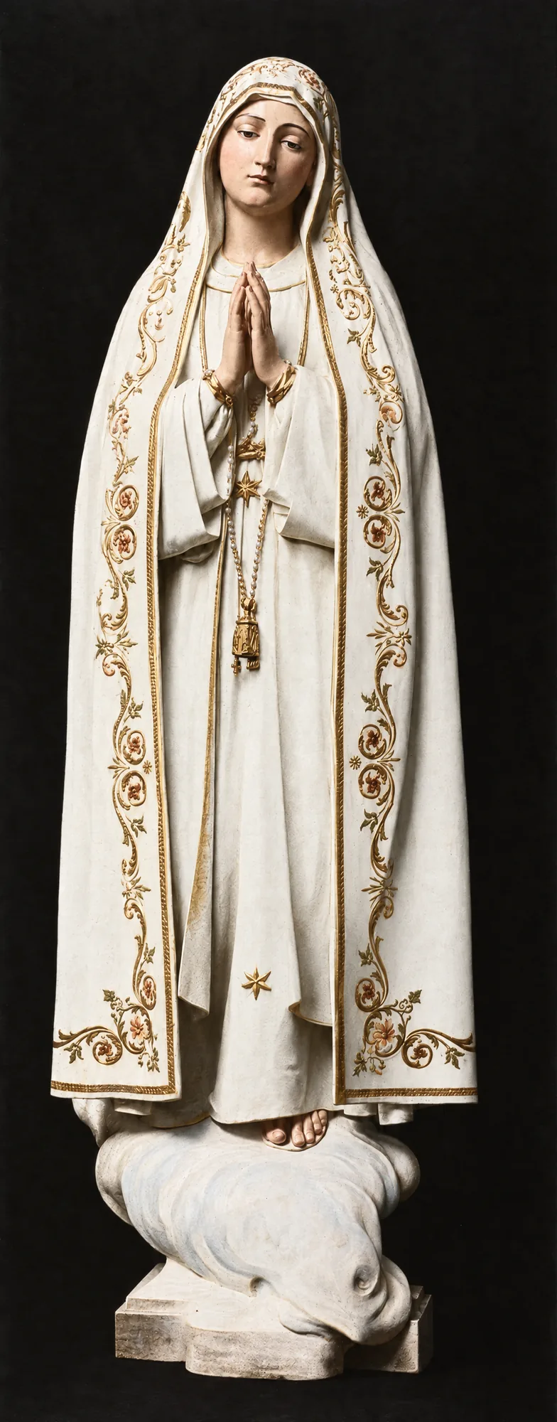 Photograph of the first statue of Our Lady of Fátima, 1920: Colour (AI)