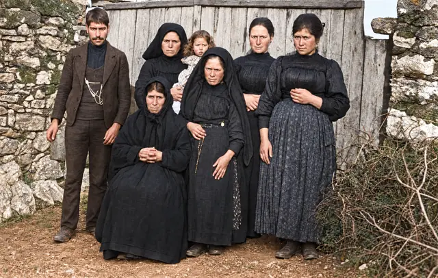 Group portrait of a rural family