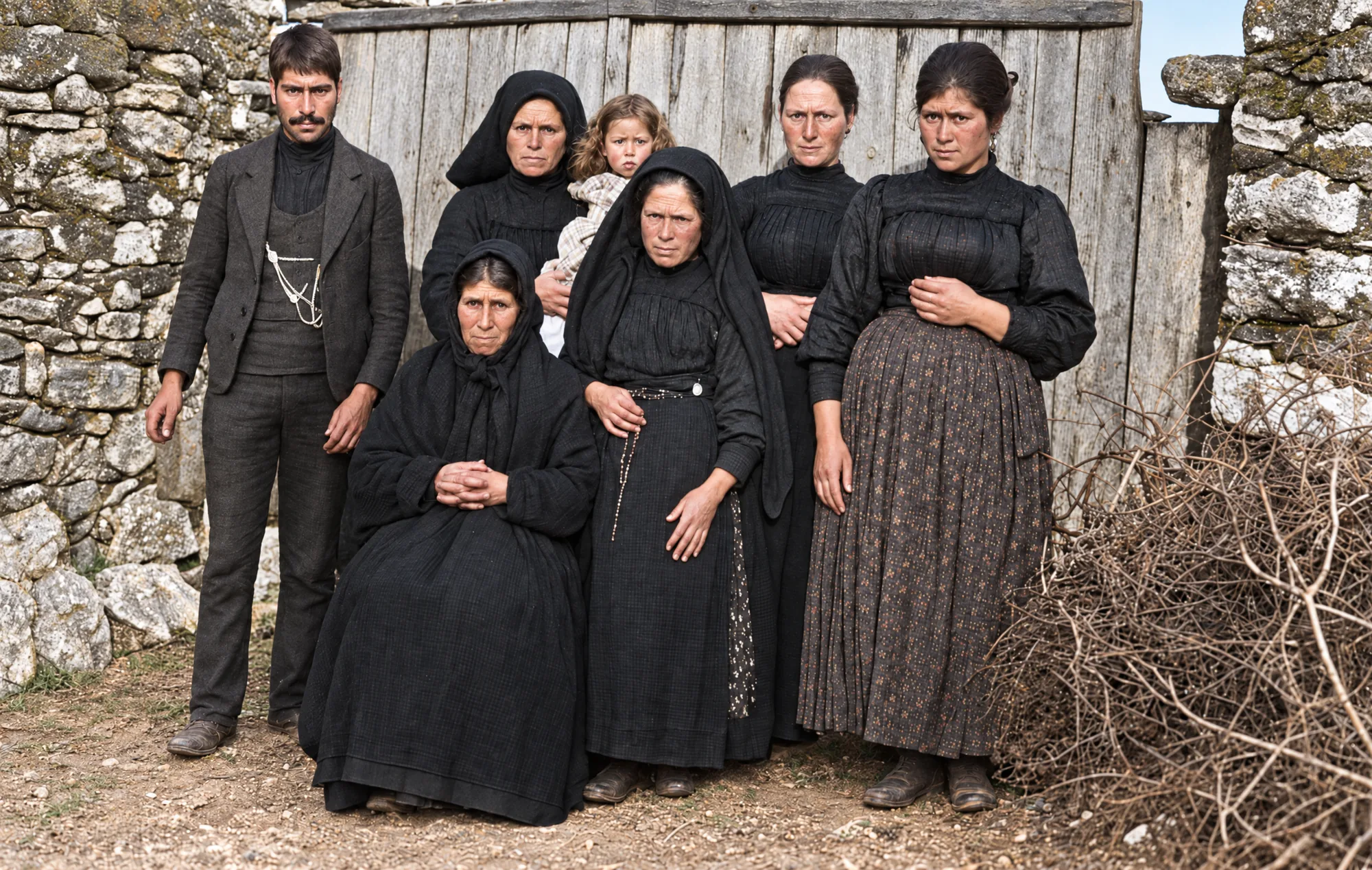 Lúcia e familiares, finais de 1919: Cor (IA)