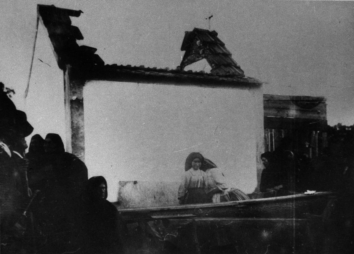 The Chapel of the Apparitions after the bombing of 6 March 1922: Archive print