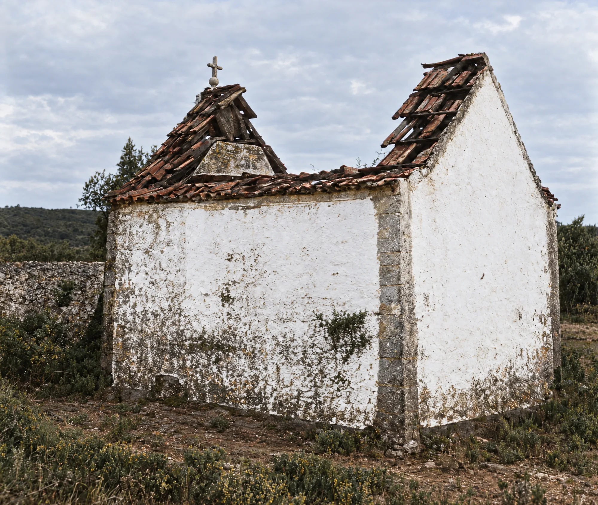The dynamited Chapel of the Apparitions, March 1922: Colour (AI)